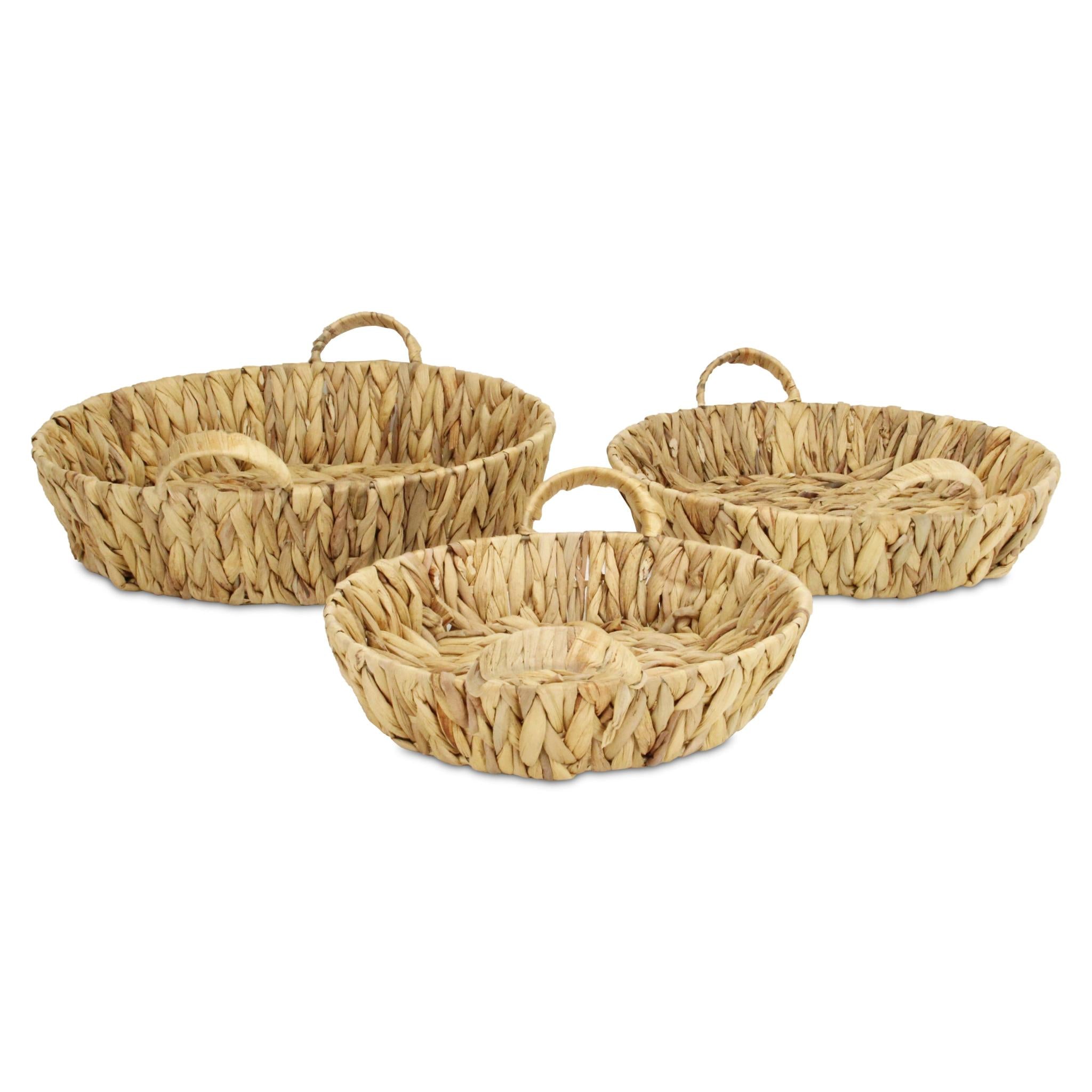 Set of Three Natural Water Hyacinth Basket