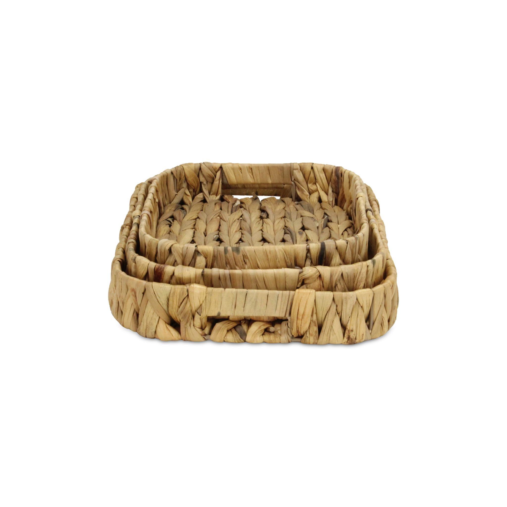 Set of Three Natural Water Hyacinth Basket