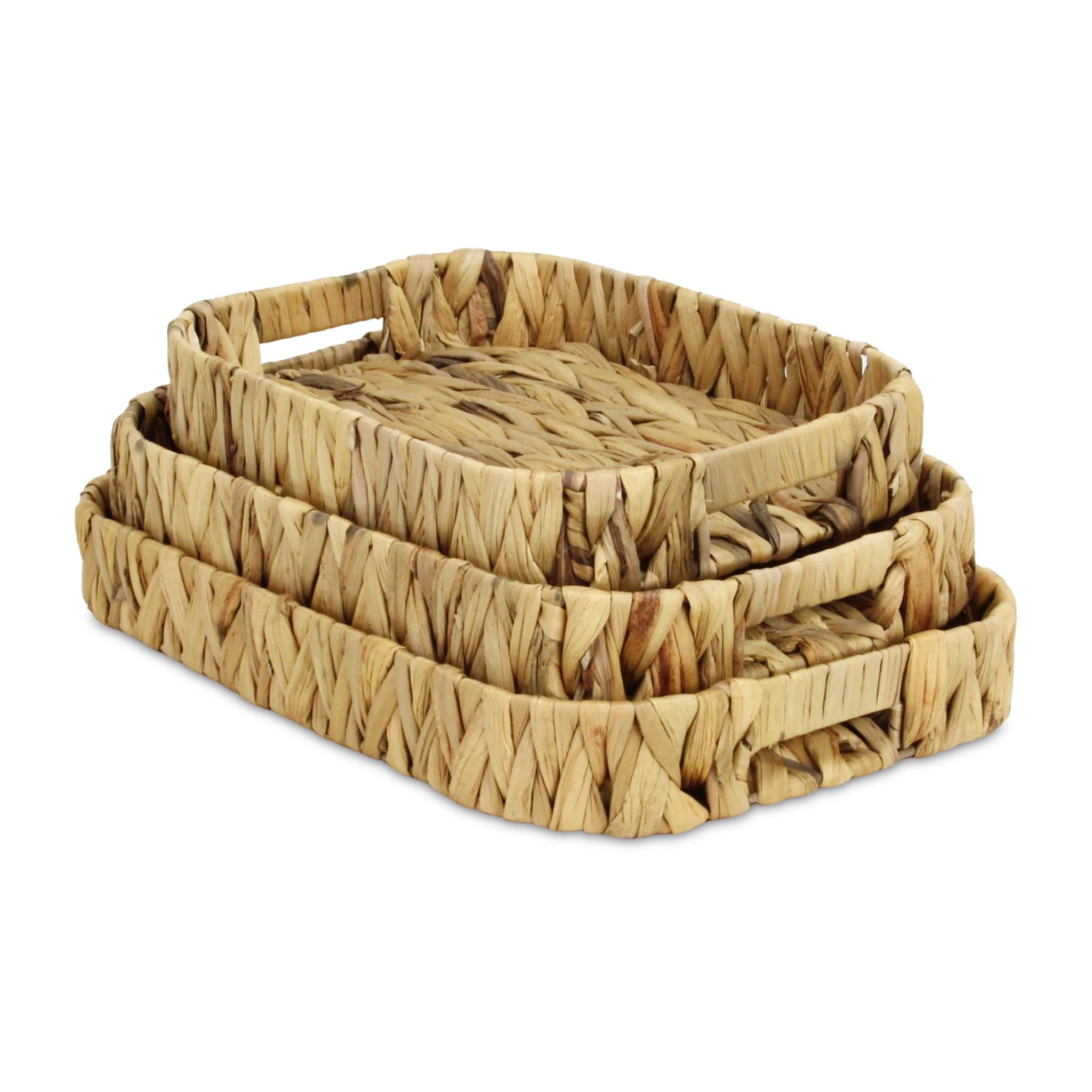 Set of Three Natural Water Hyacinth Basket
