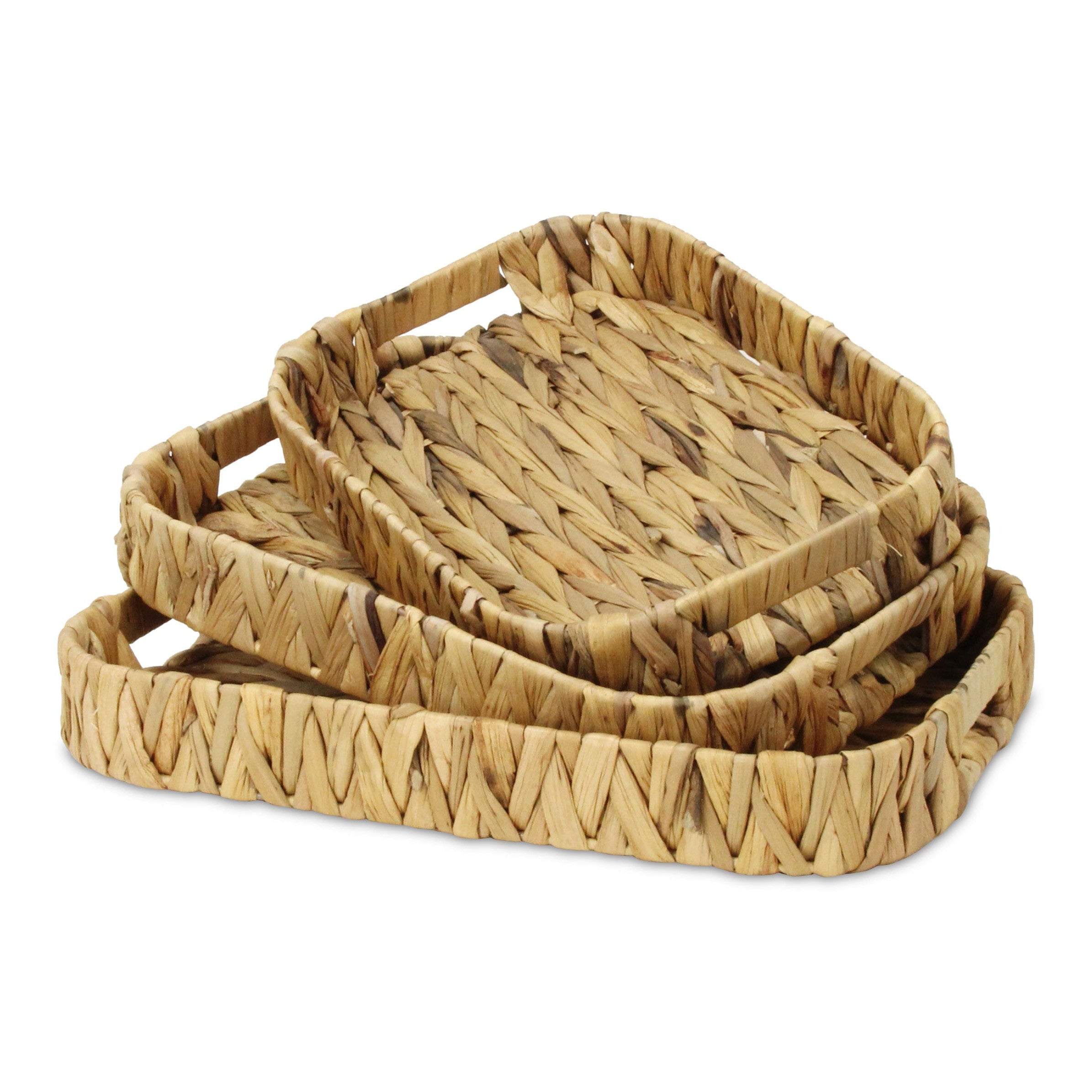 Set of Three Natural Water Hyacinth Basket