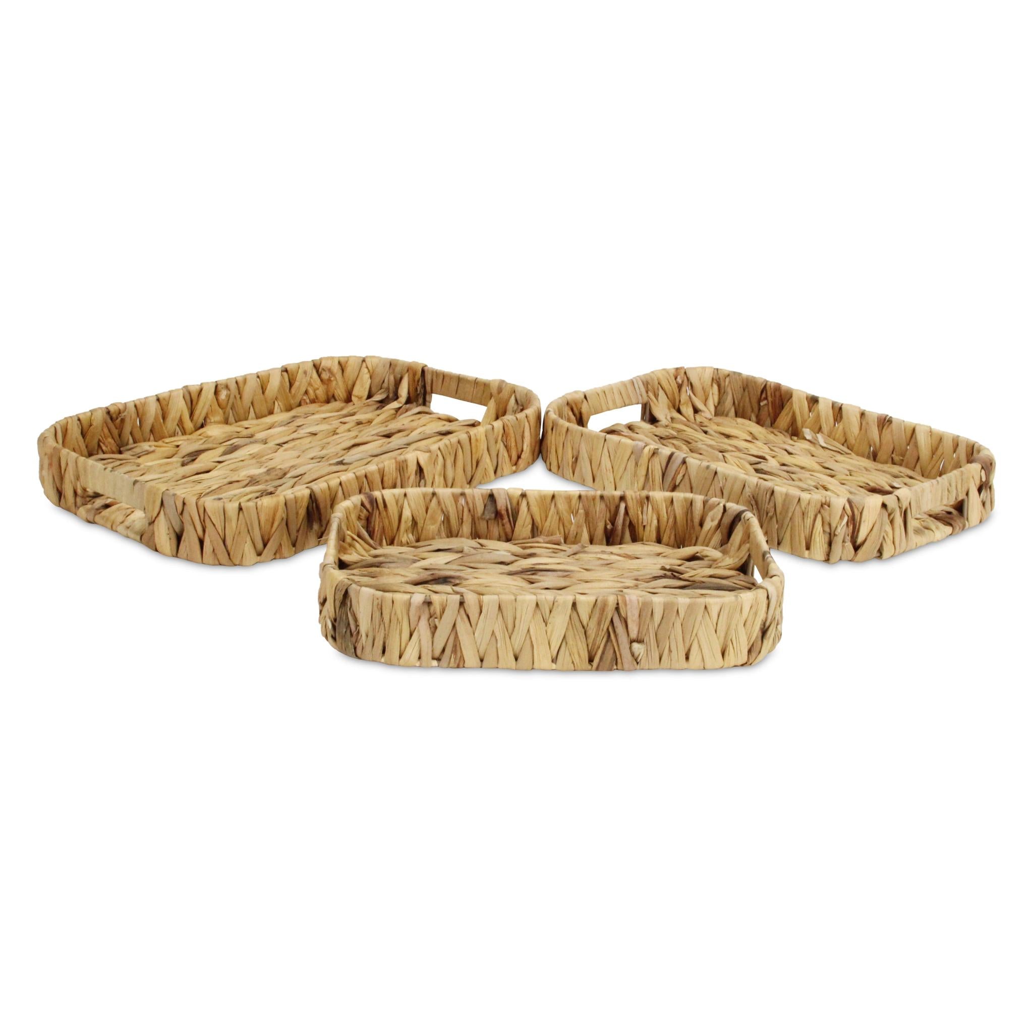 Set of Three Natural Water Hyacinth Basket