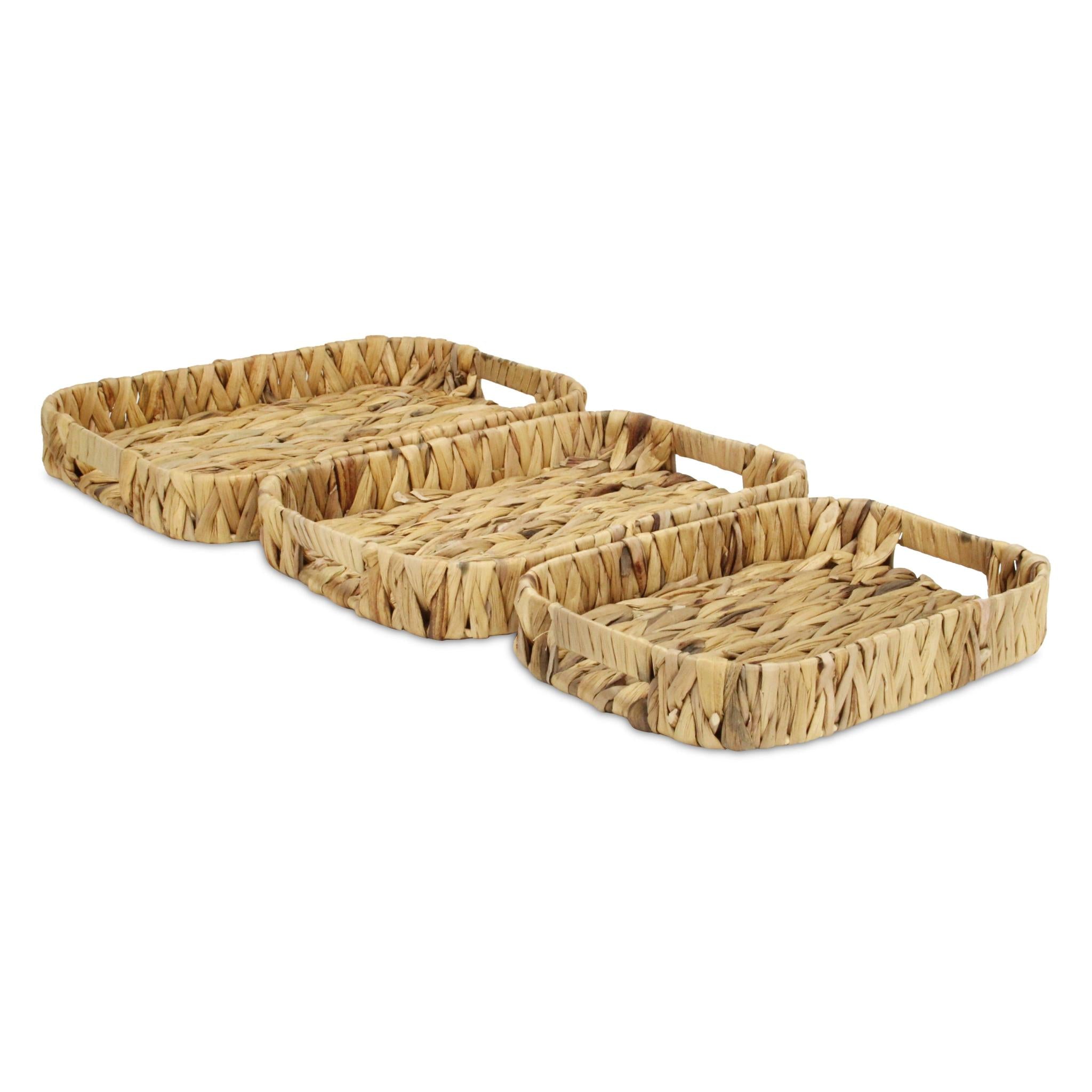Set of Three Natural Water Hyacinth Basket