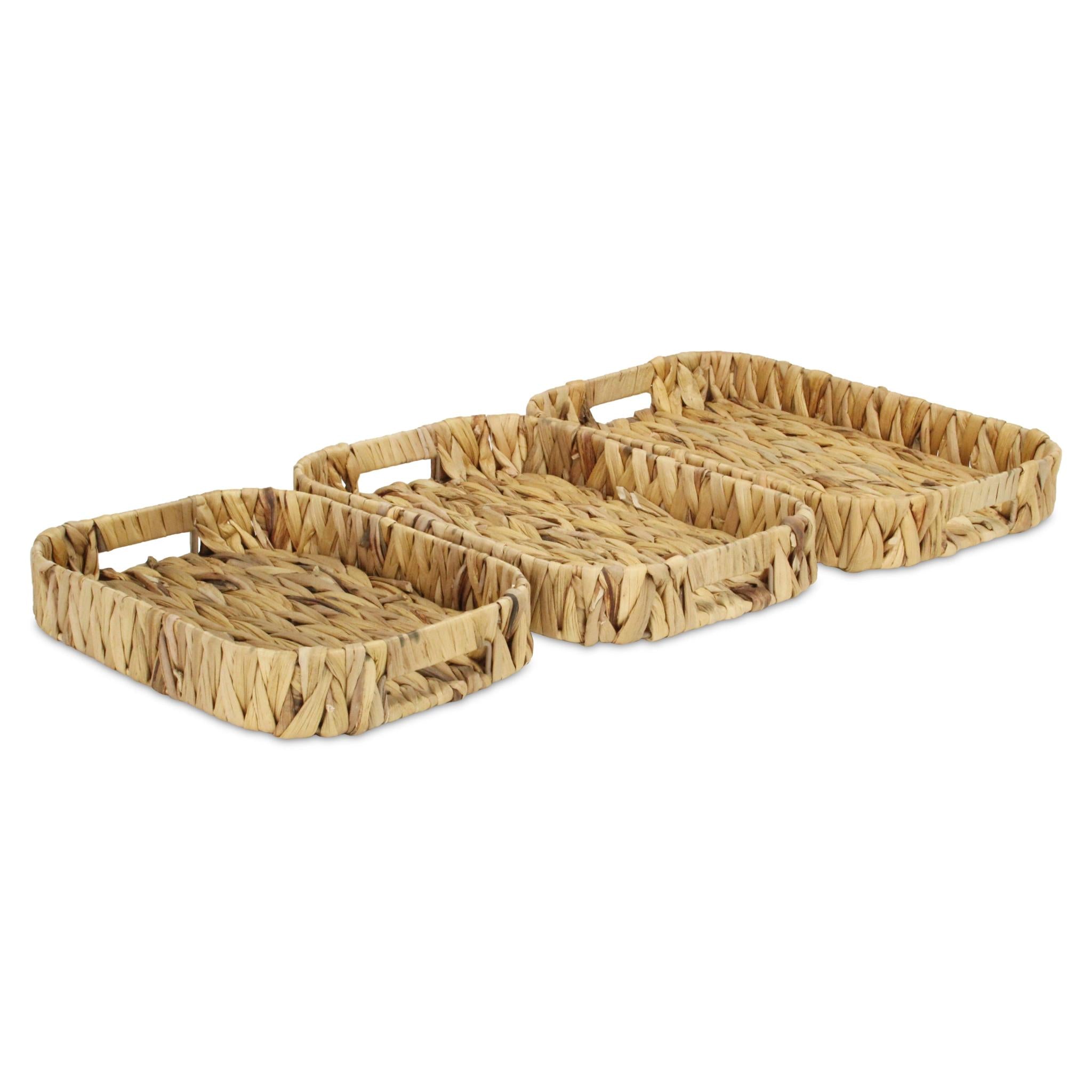 Set of Three Natural Water Hyacinth Basket