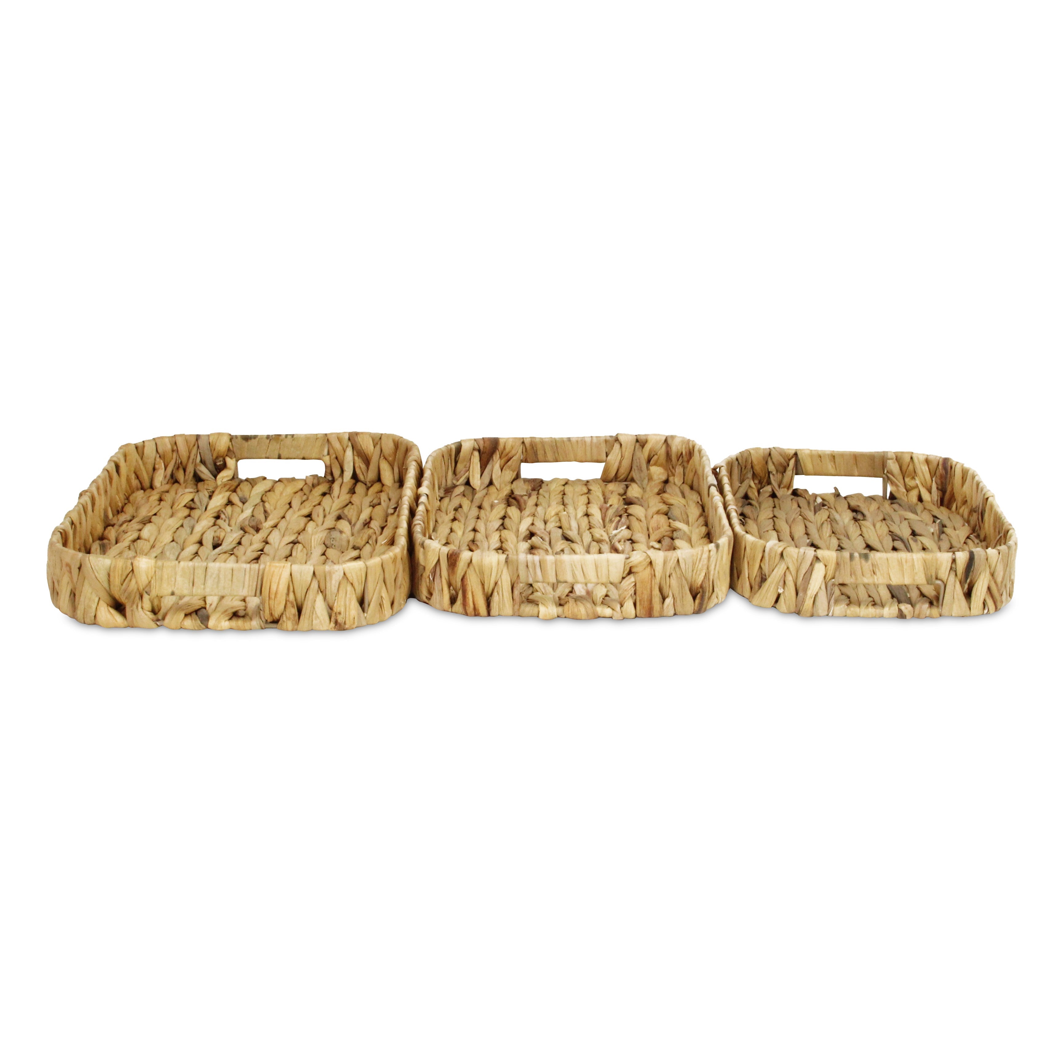 Set of Three Natural Water Hyacinth Basket