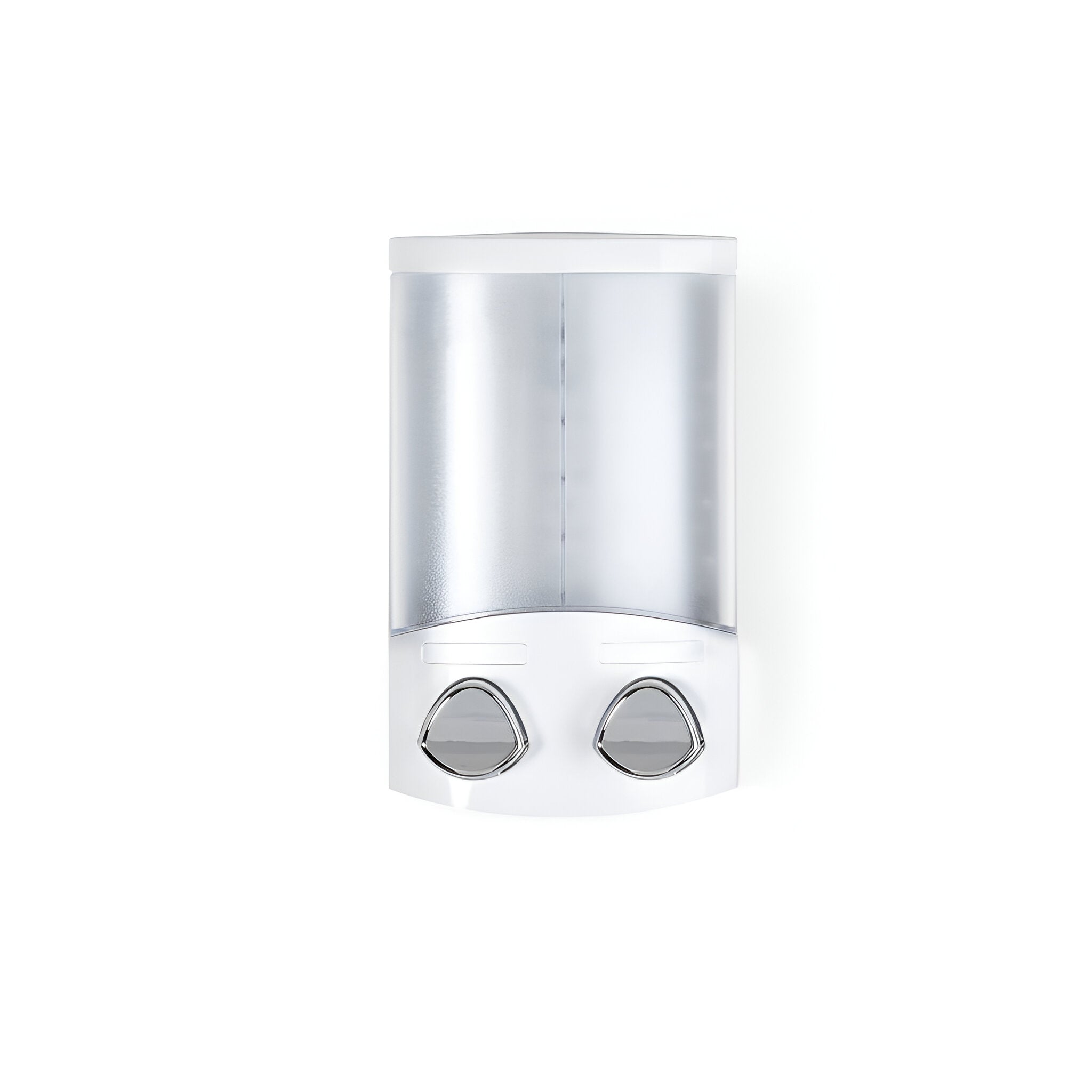 White Heavy Duty Plastic Two Chamber Wall Mount Soap Dispenser