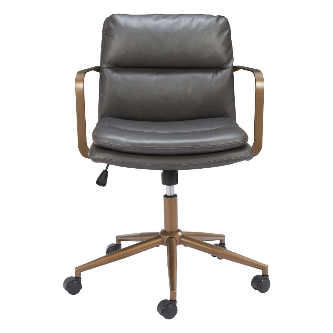 Dark Gray and Bronze Adjustable Height Swivel Rolling Office Chair