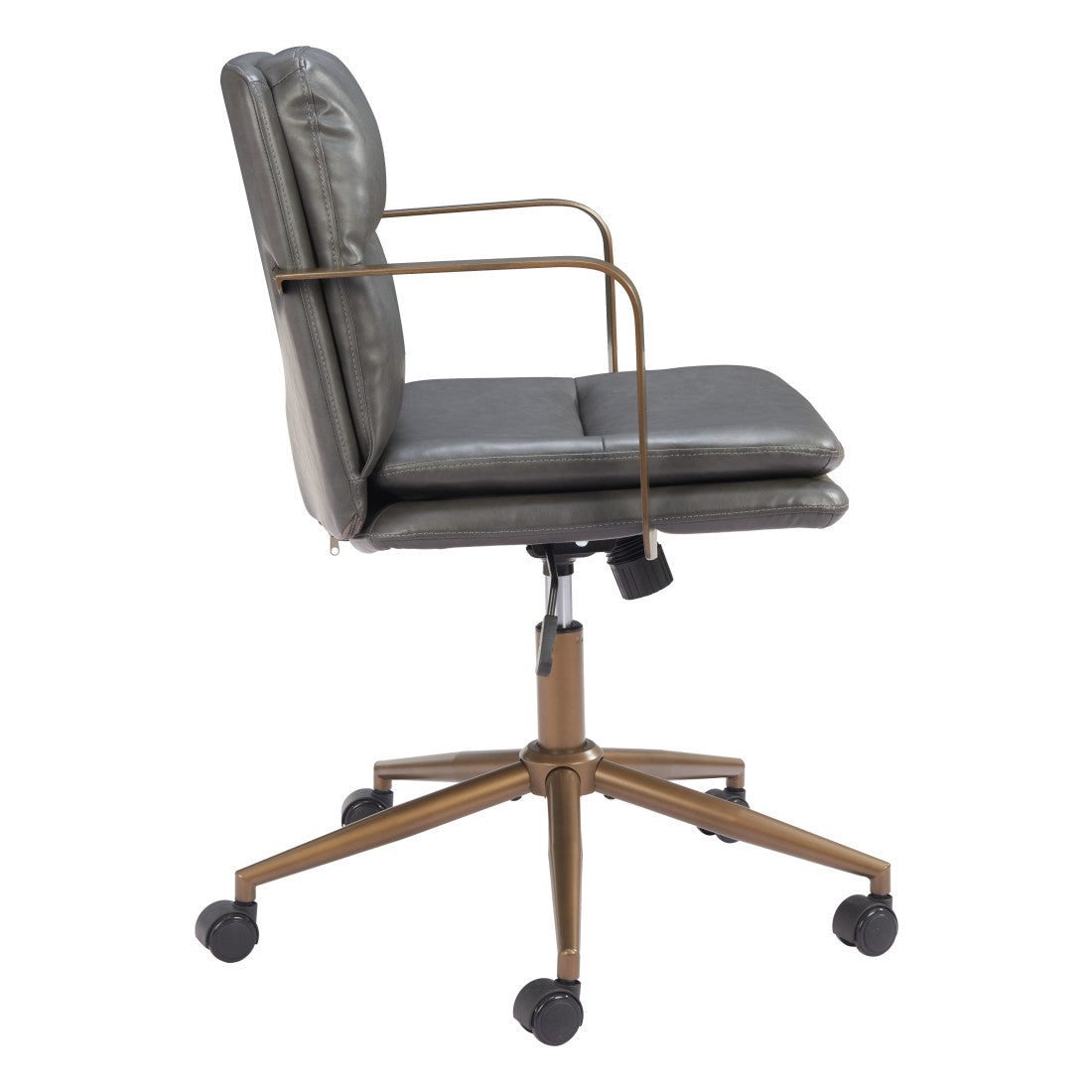 Dark Gray and Bronze Adjustable Height Swivel Rolling Office Chair