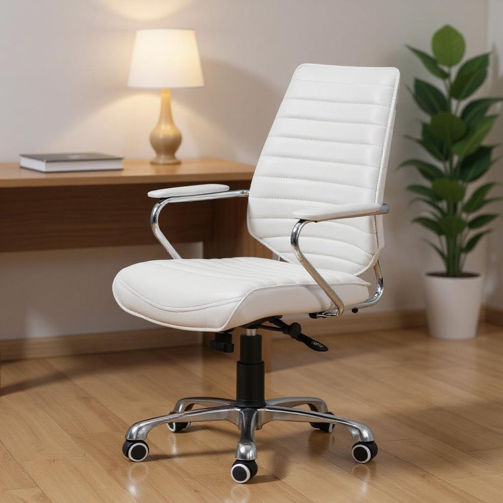 Black and Silver Adjustable Height Swivel Rolling Office Chair