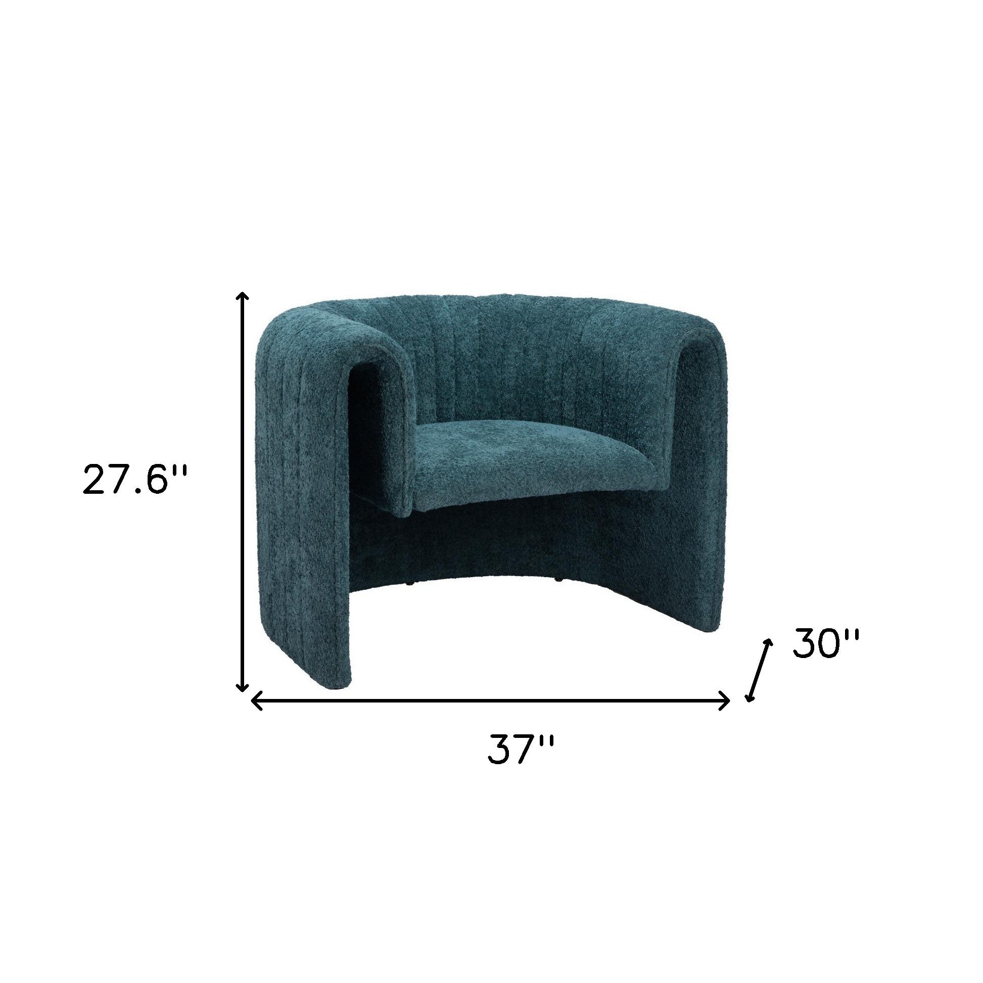 37" Aquamarine Sherpa And Upholstered Tufted Arm Chair