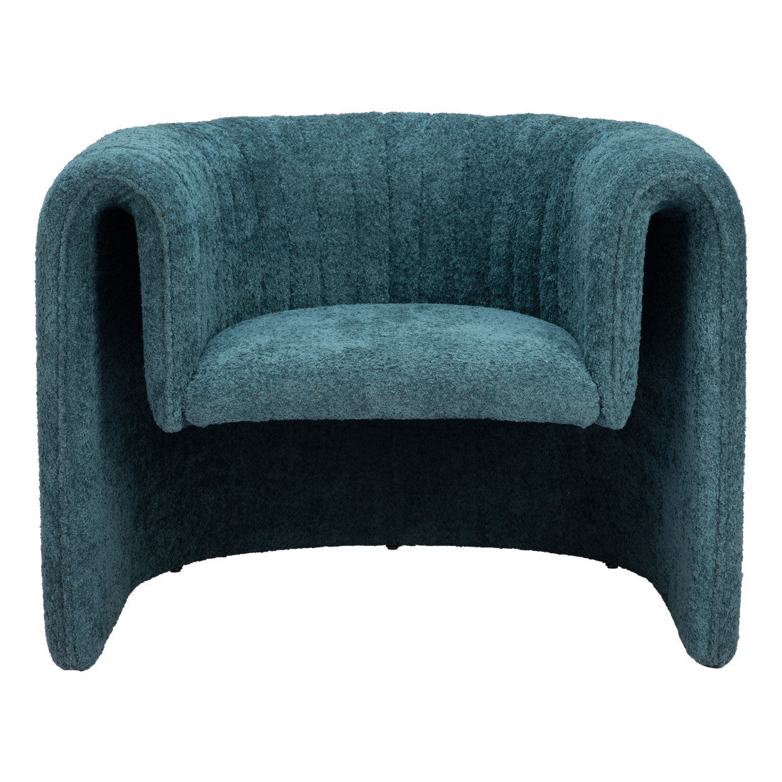 37" Aquamarine Sherpa And Upholstered Tufted Arm Chair
