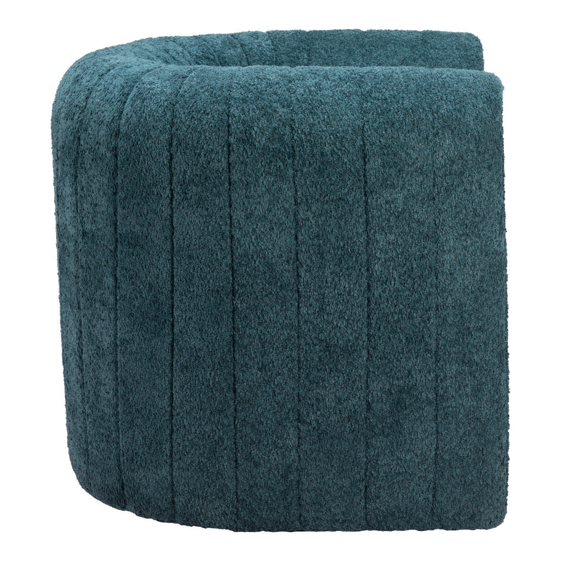 37" Aquamarine Sherpa And Upholstered Tufted Arm Chair