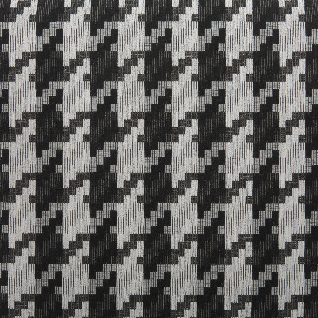 29" Black And White And Black Upholstered Houndstooth Arm Chair