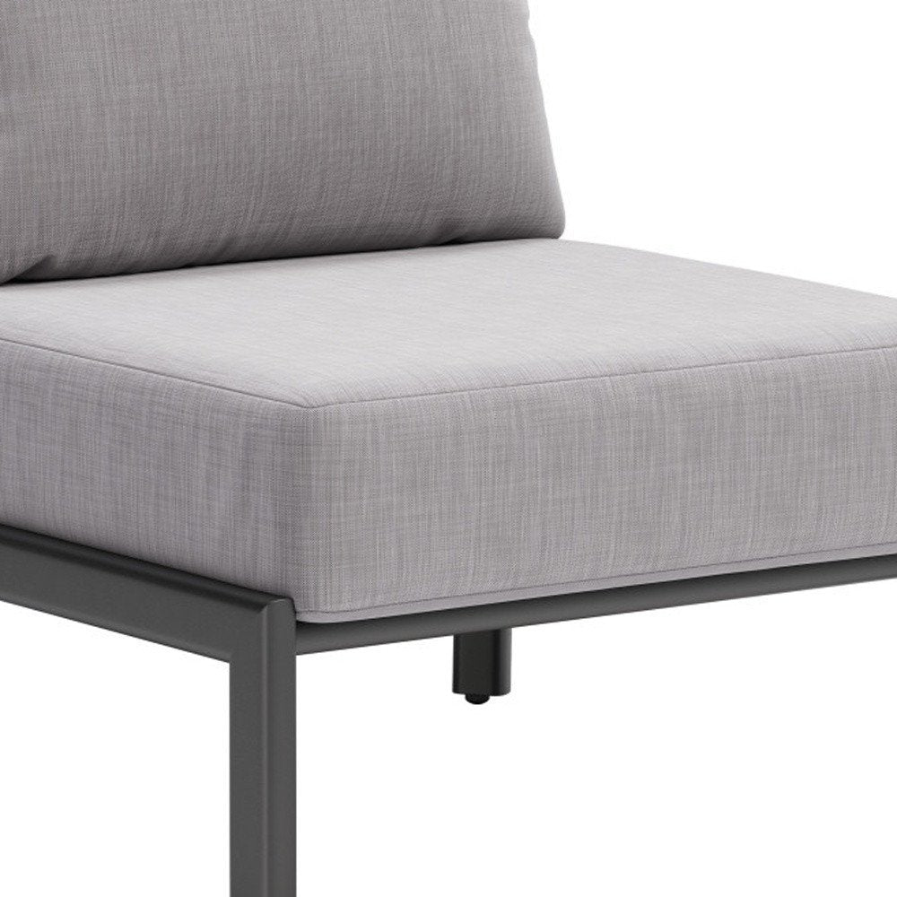 28" Gray And Black Fabric Side Chair