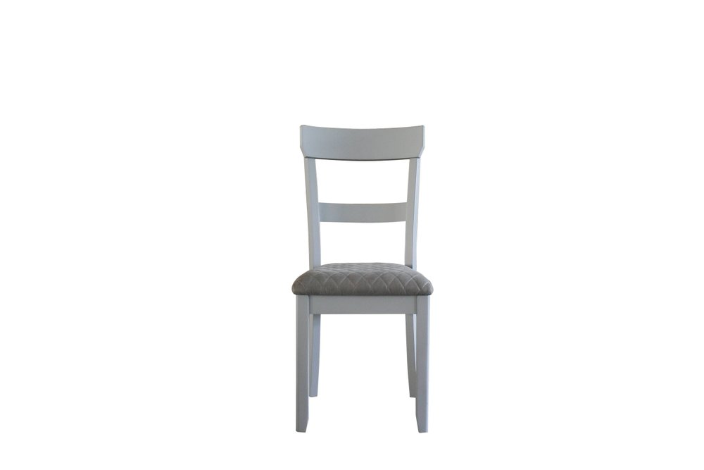 Set of Two Gray Fabric Open Back Dining Side Chairs