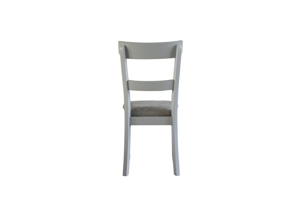 Set of Two Gray Fabric Open Back Dining Side Chairs