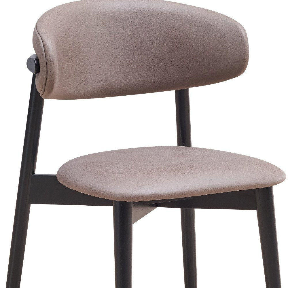 Set of Two Gray and Black Fabric Open Back Dining Side Chairs