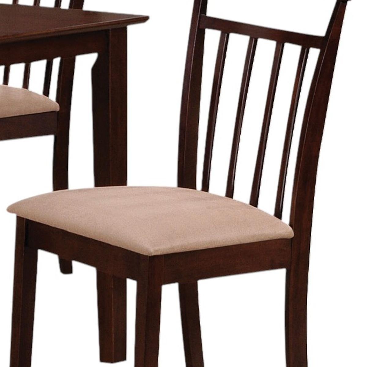 Five Piece Espresso Wood Dining Set with Four Chairs