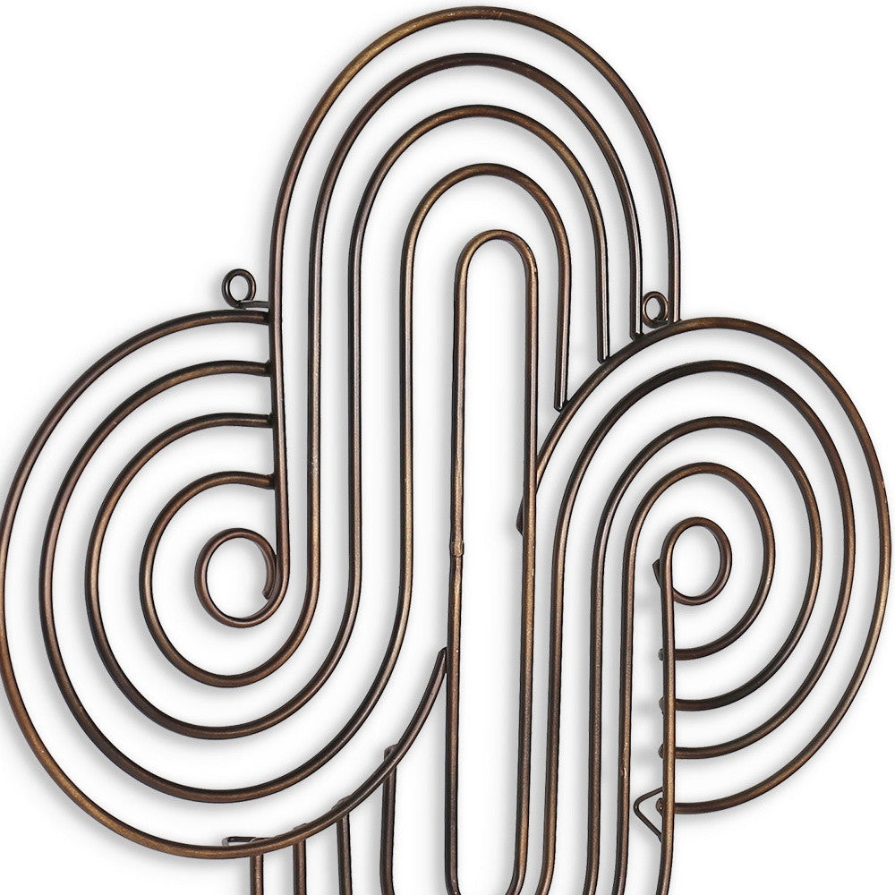 20" X 20" Bronze Metal Abstract Geometric Hanging Dimensional Sculpture