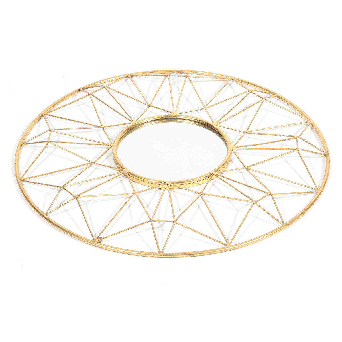 32" Gold Metal Round Accent Mirror