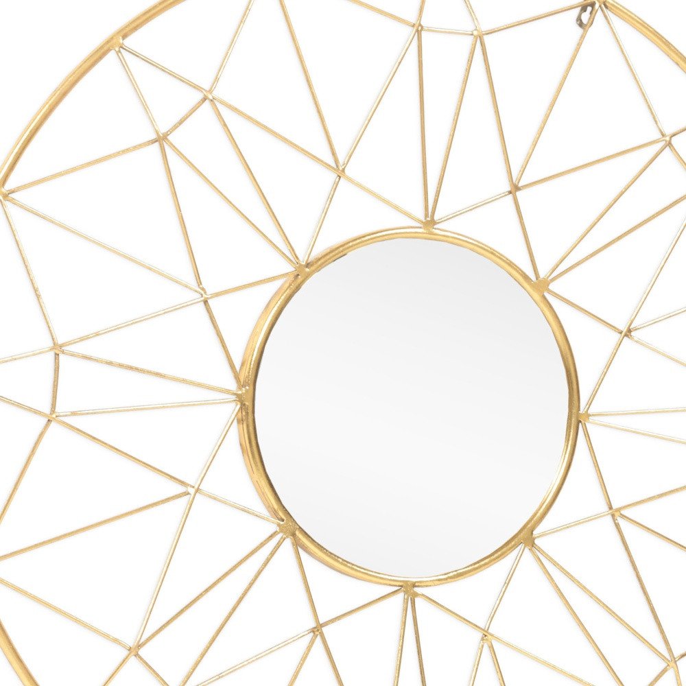 32" Gold Metal Round Accent Mirror