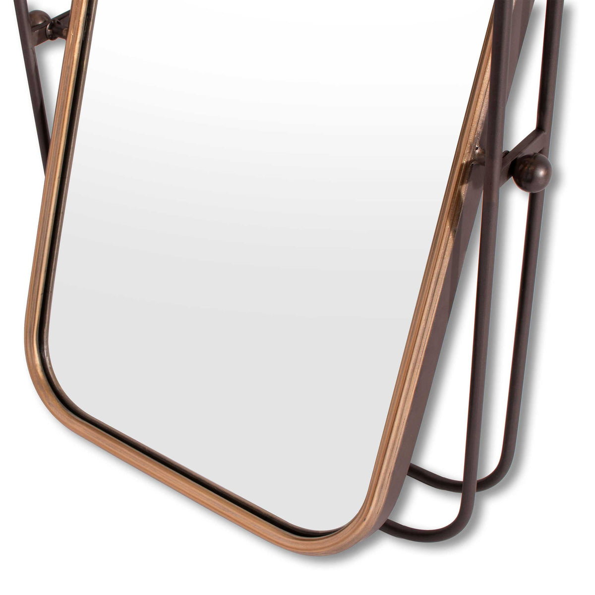 28" Black And Gold Metal Tilting Accent Mirror