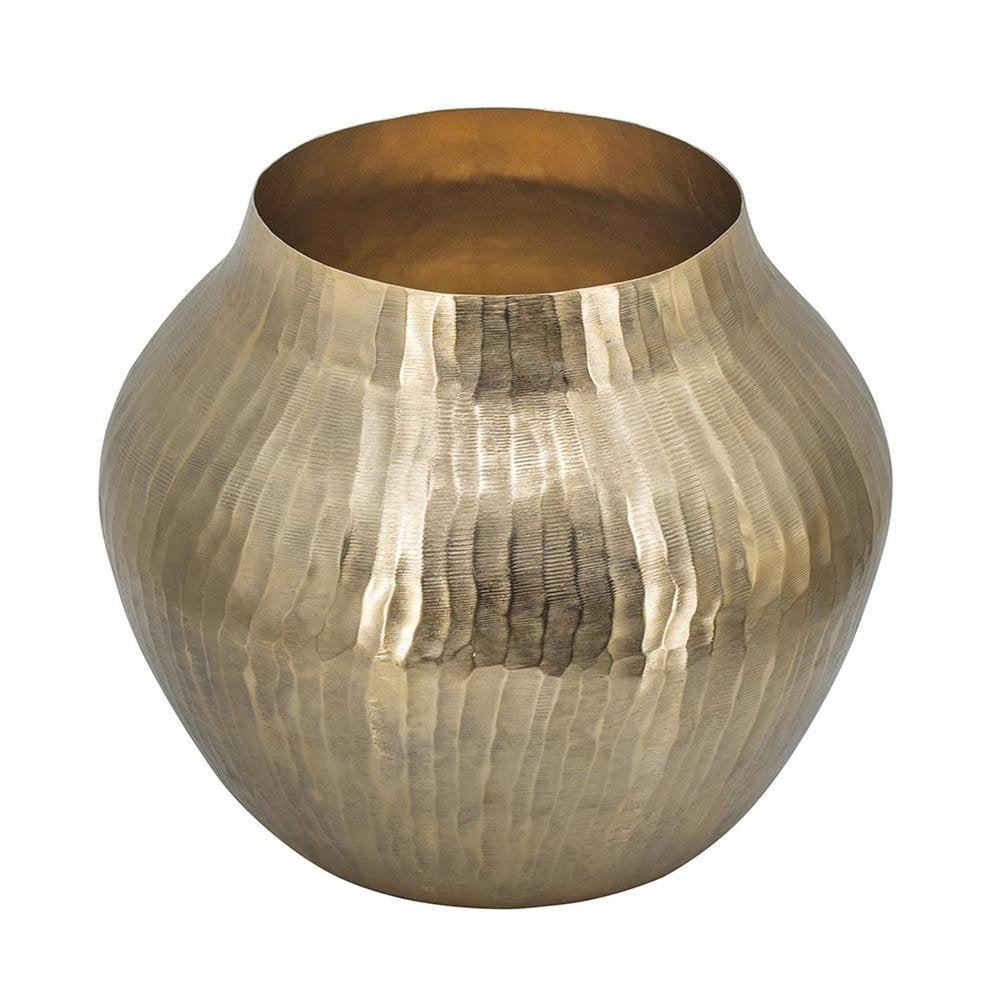 11" Gold Aluminum Round Table Vase