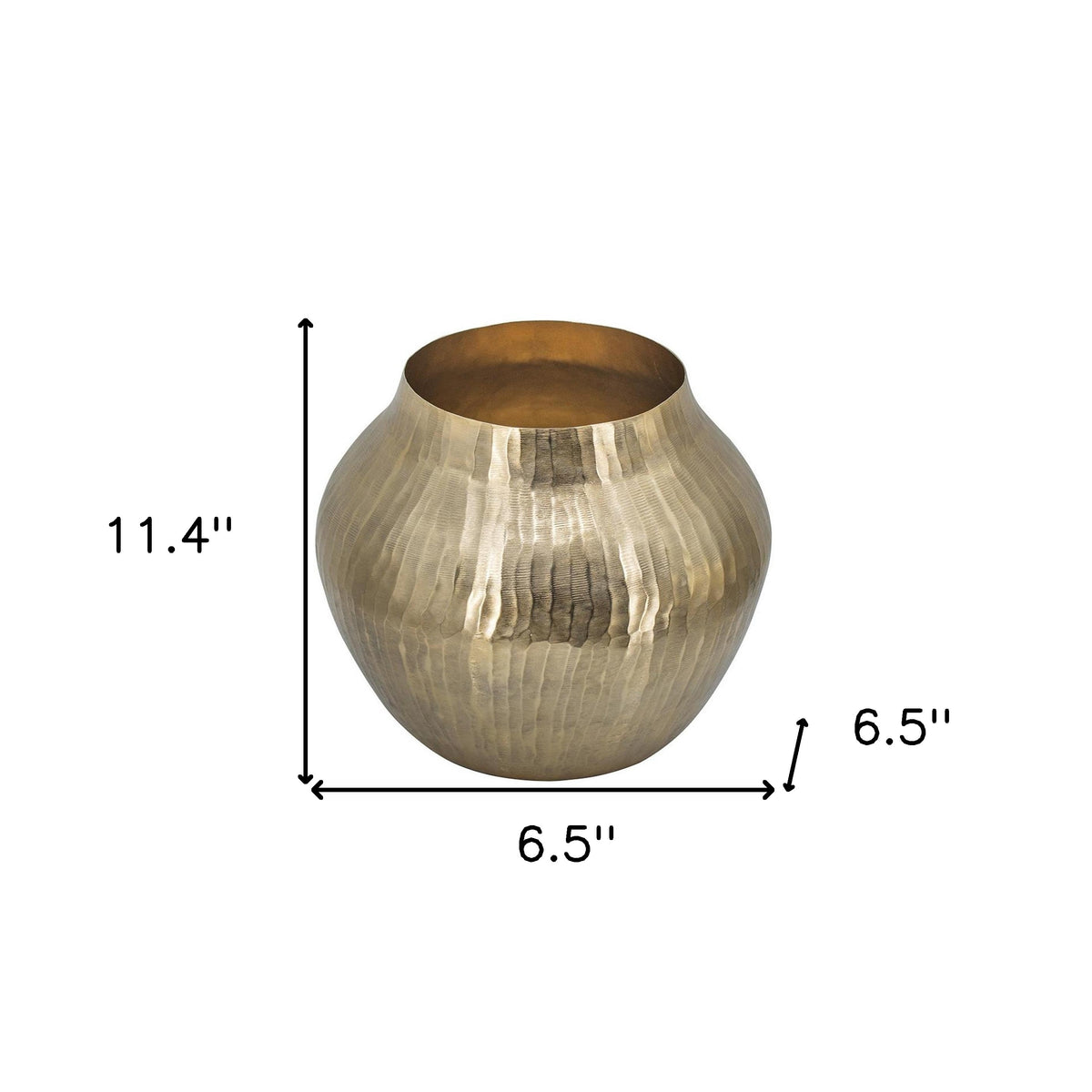 11" Gold Aluminum Round Table Vase