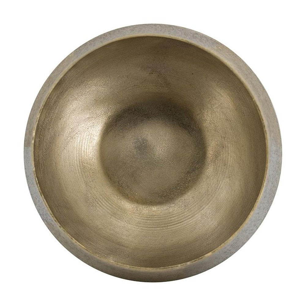 Set of Two Gold Aluminum Round Table Vases