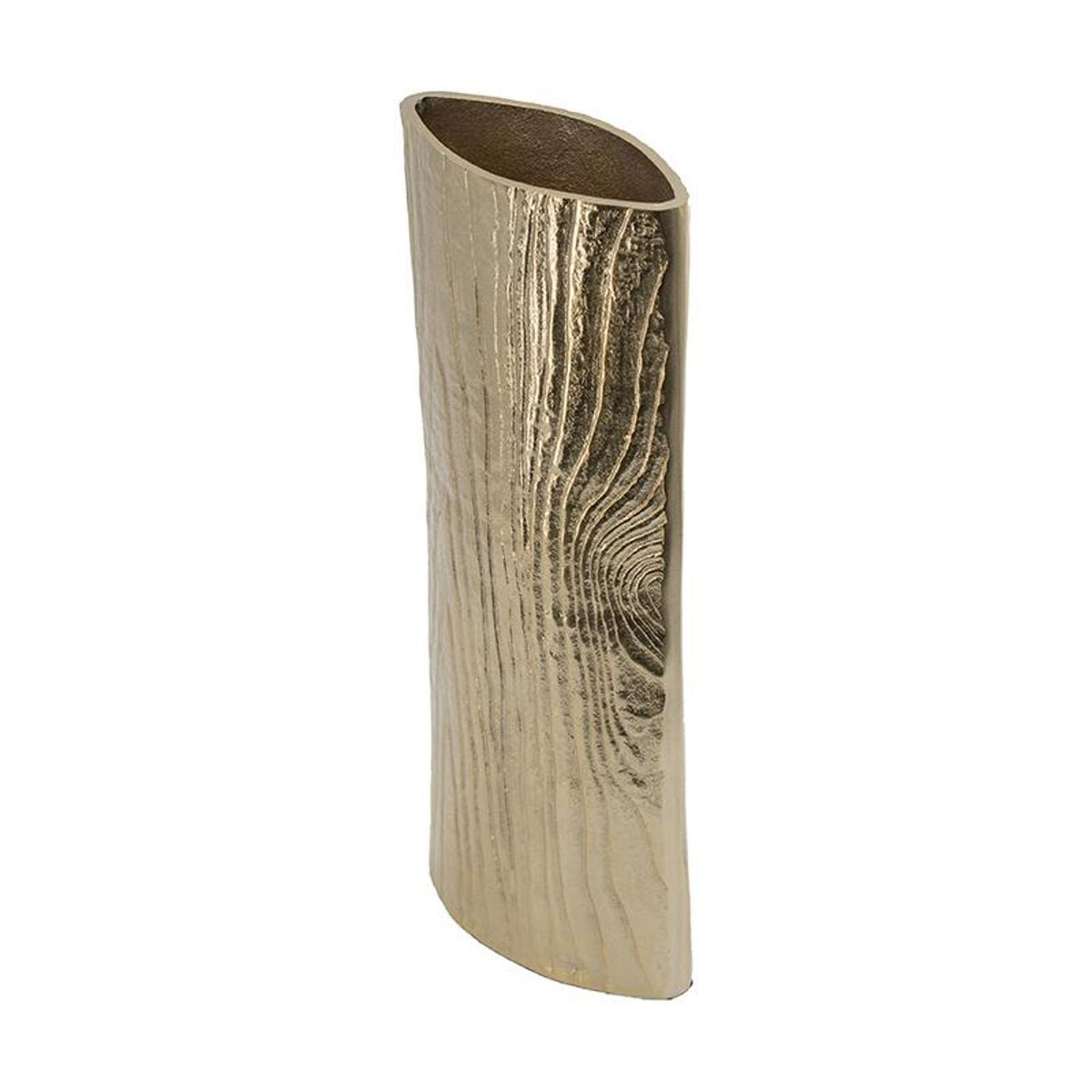 15" Gold Oval Aluminum Table Vase