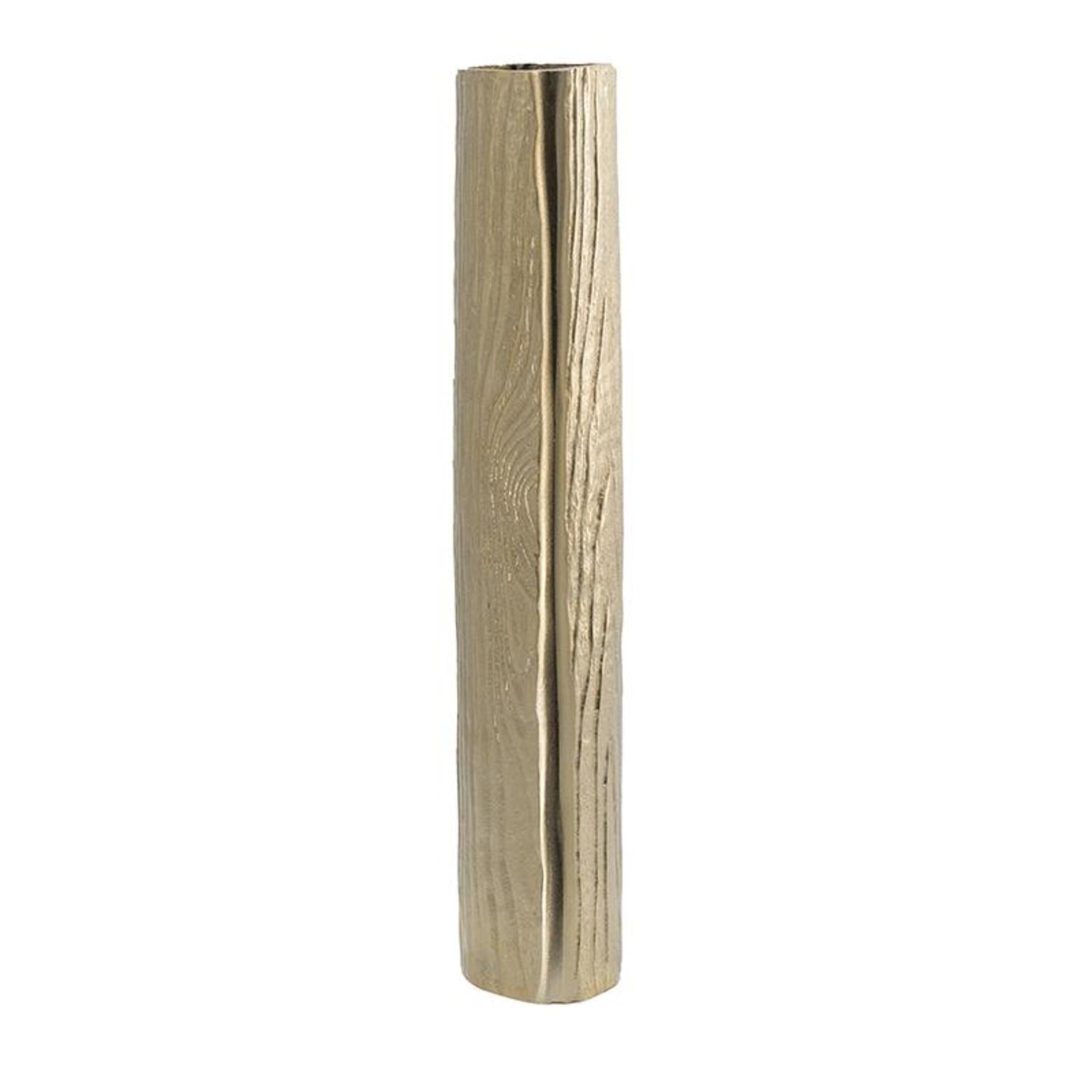 15" Gold Oval Aluminum Table Vase