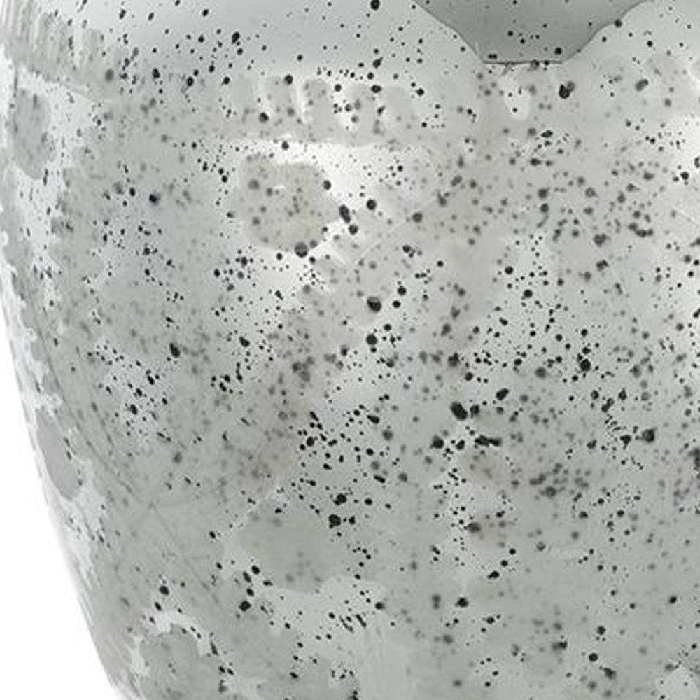 10" Silver Speckle Glass Table Vase