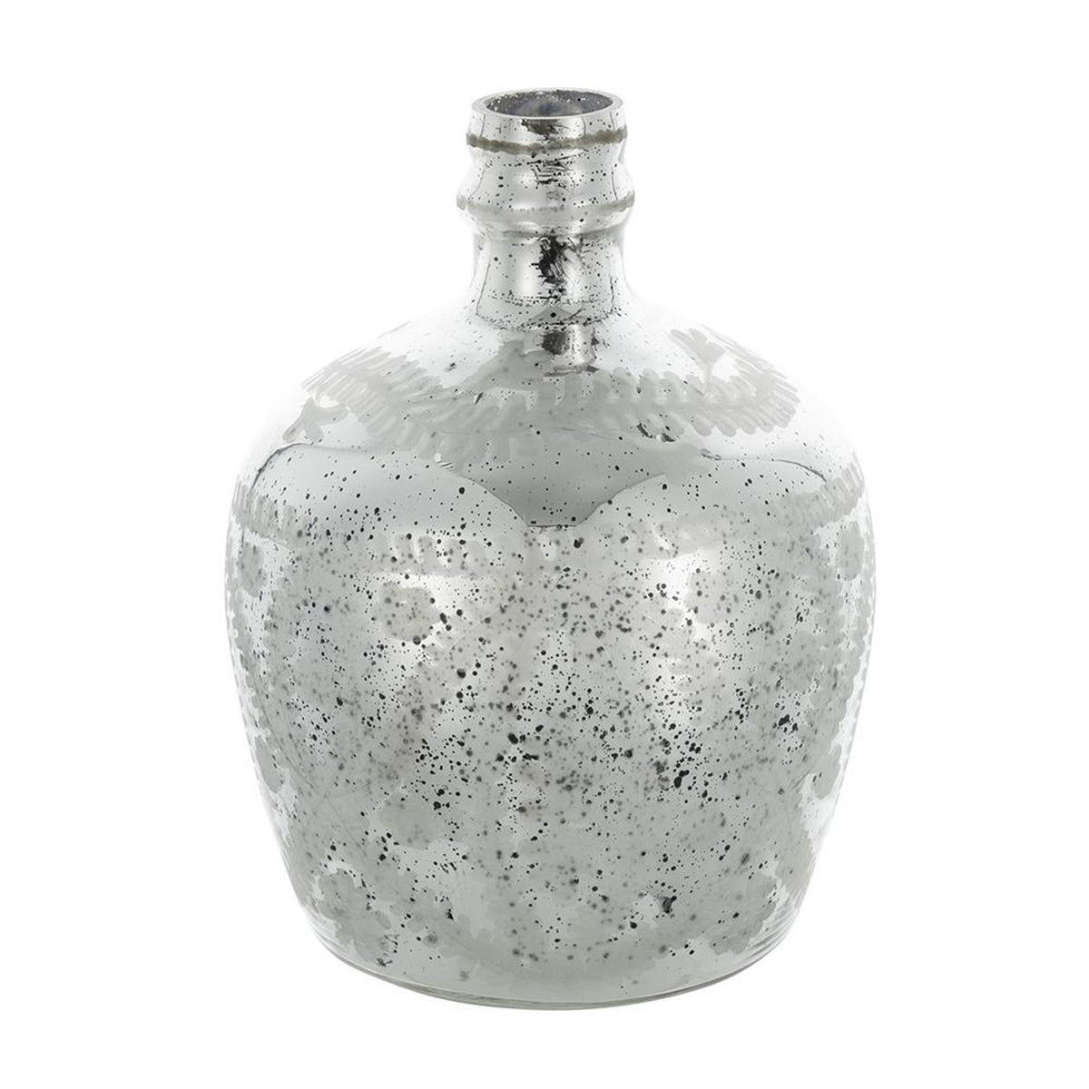 10" Silver Speckle Glass Table Vase
