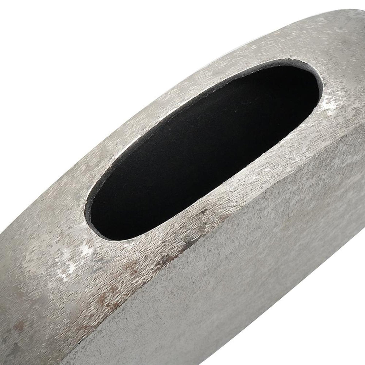 15" Silver Aluminum Round Disc Table Vase