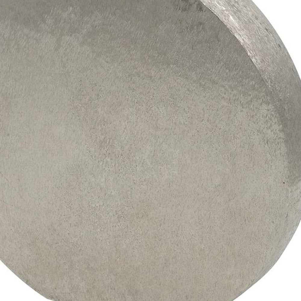 15" Silver Aluminum Round Disc Table Vase
