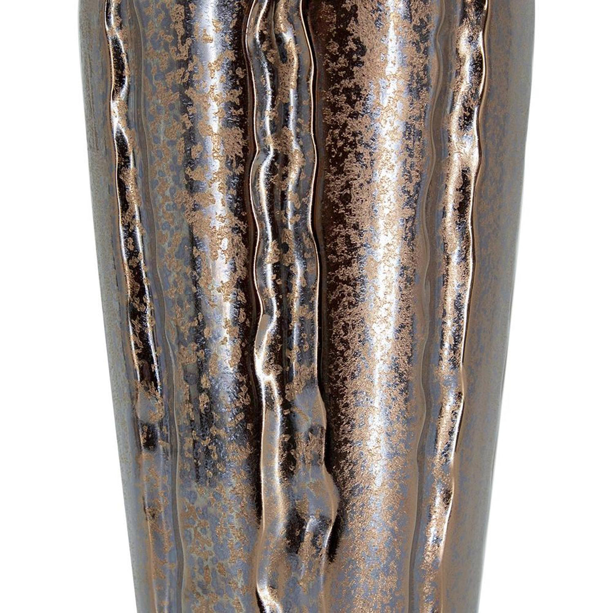 Set of Three Bronze And Silver Ceramic Urn Ginger Jars