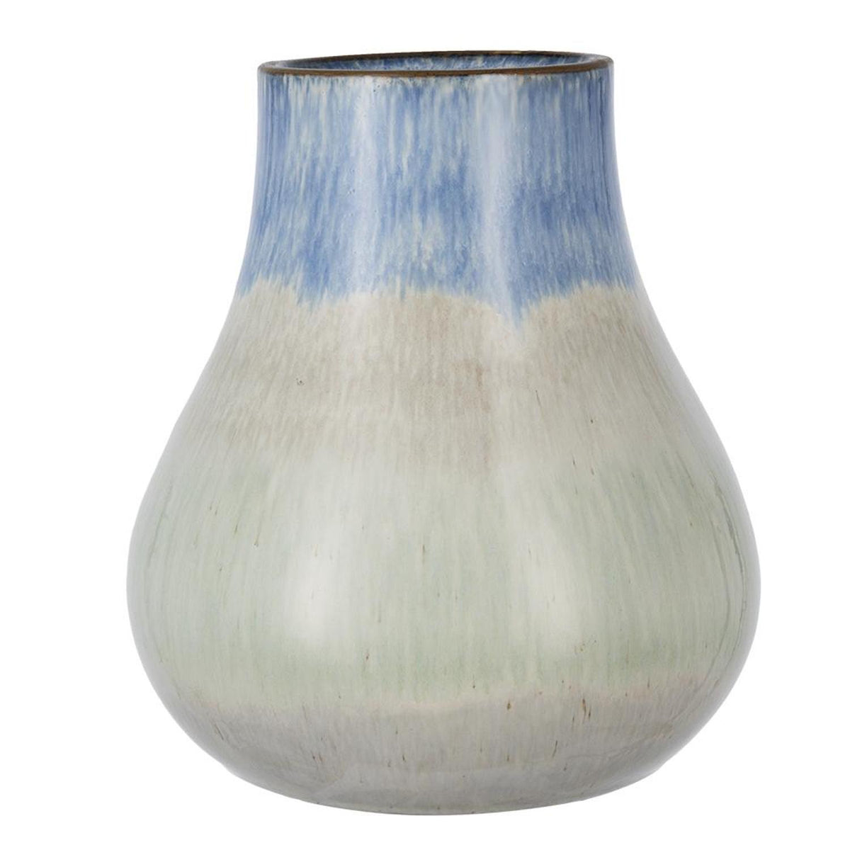 10" Blue And Gray Ombre Ceramic Round Table Vase