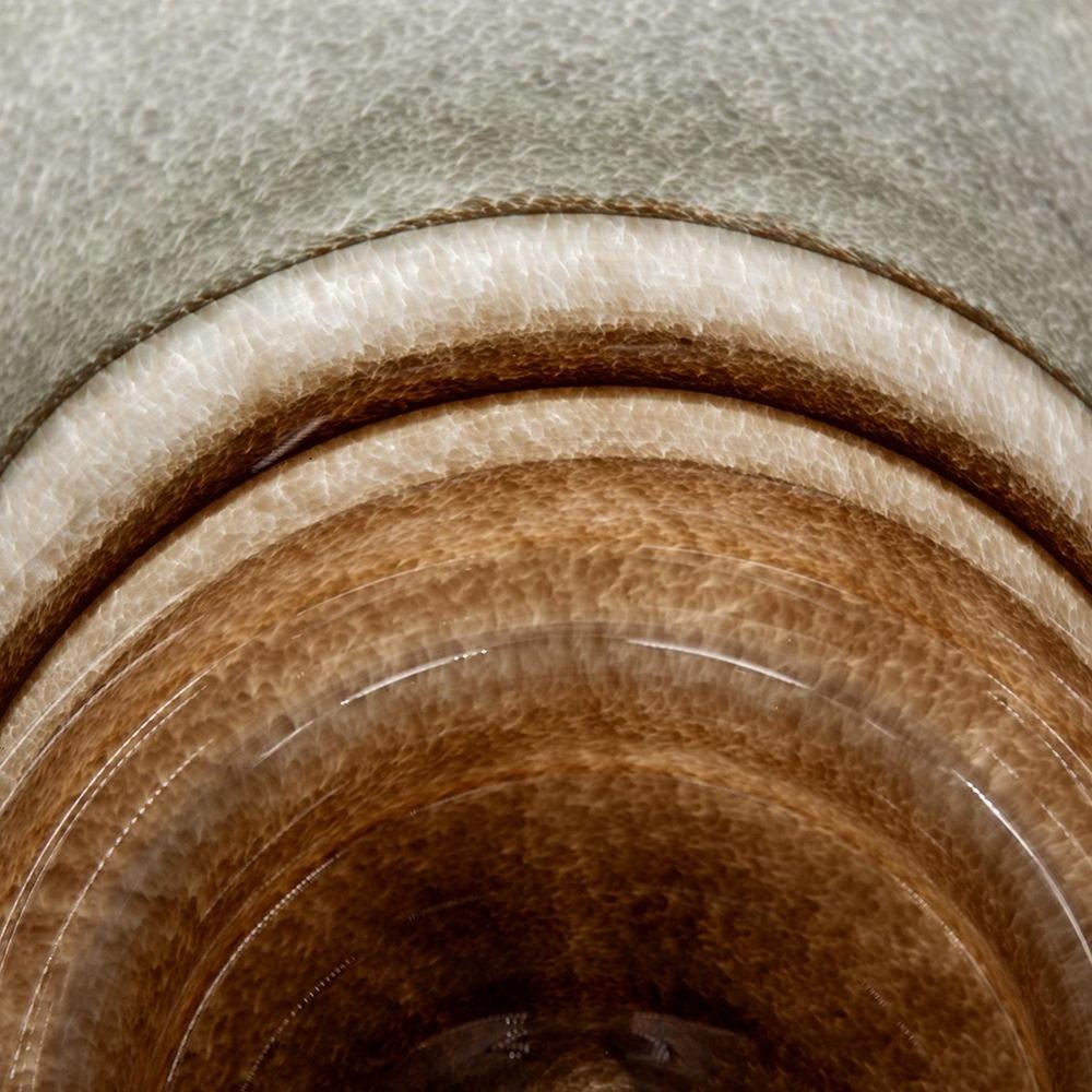 9" Gray And Brown Ombre Glass Round Table Vase