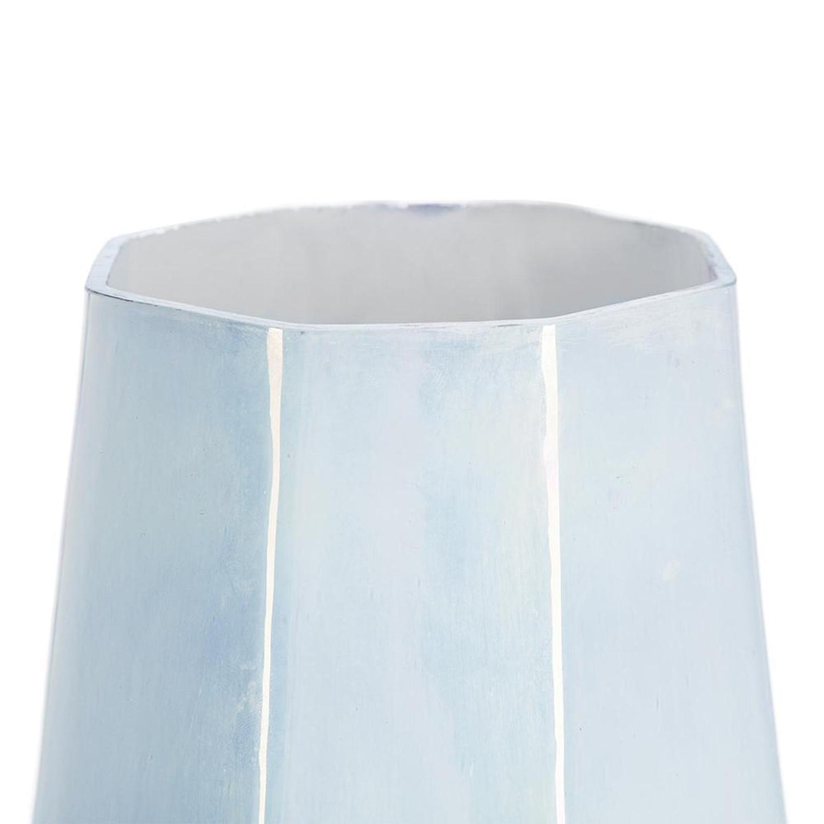 20" Blue And Opal Glass Cylinder Table Vase