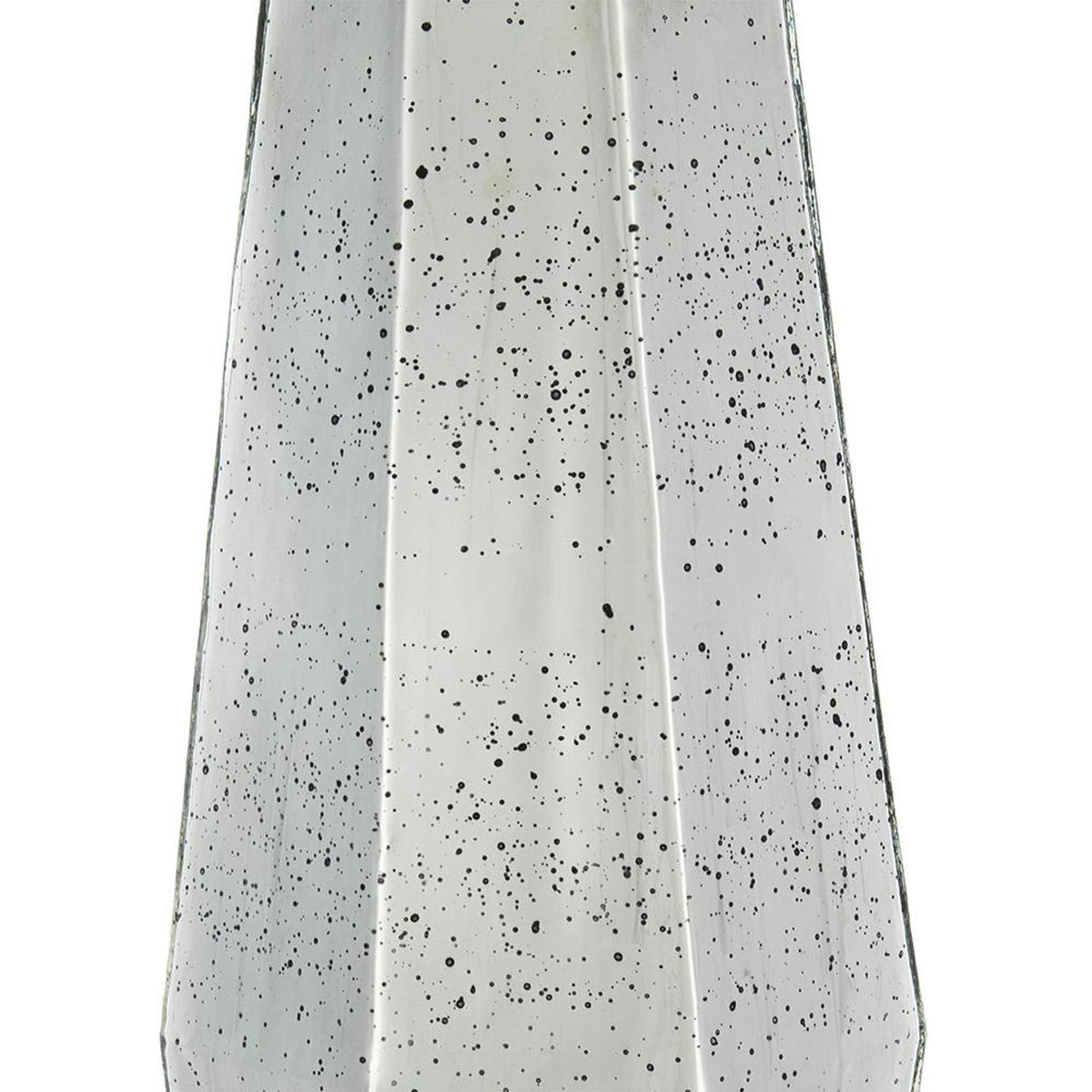 20" Antiqued Silver Glass Cylinder Table Vase