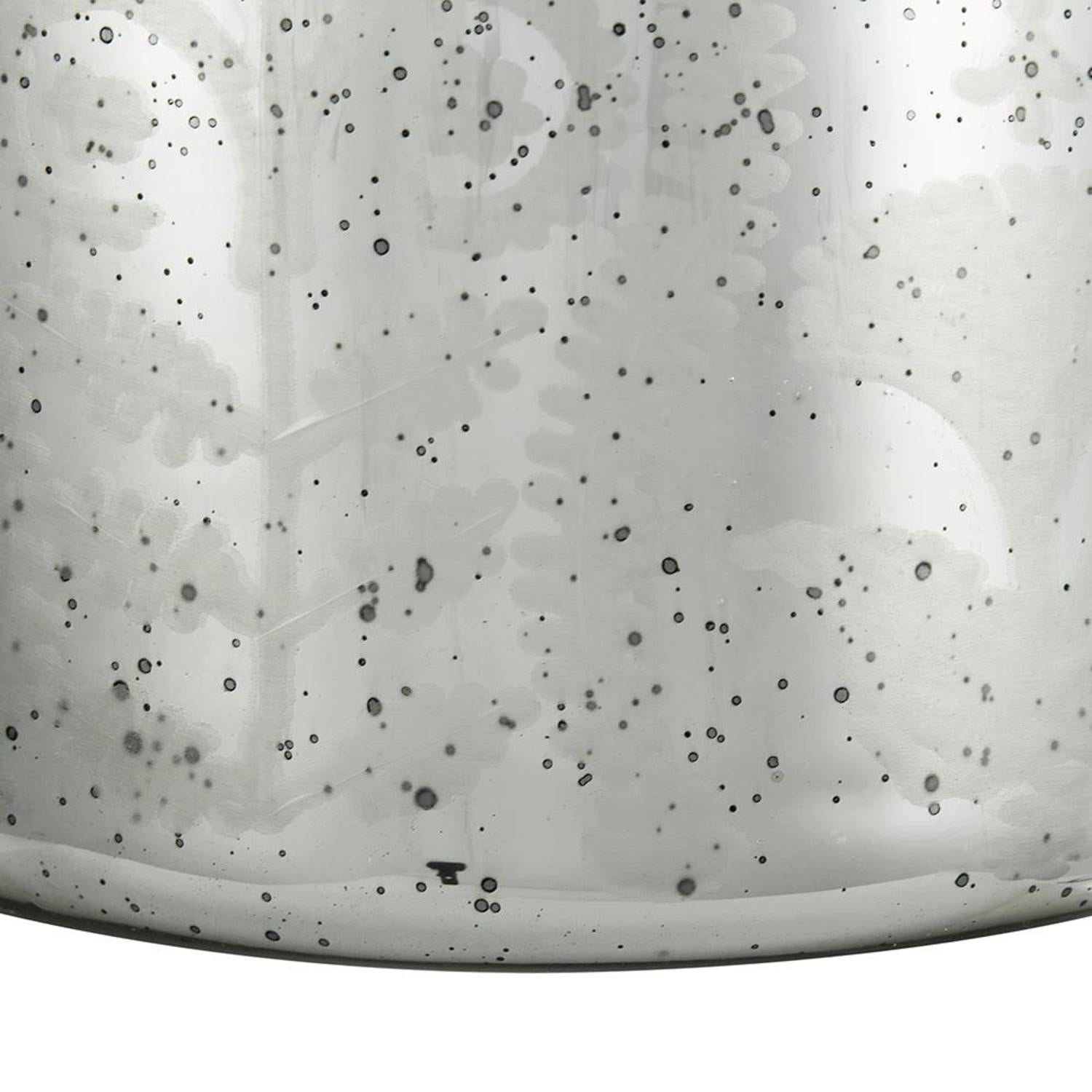 18" Antiqued Silver Floral Glass Table Vase