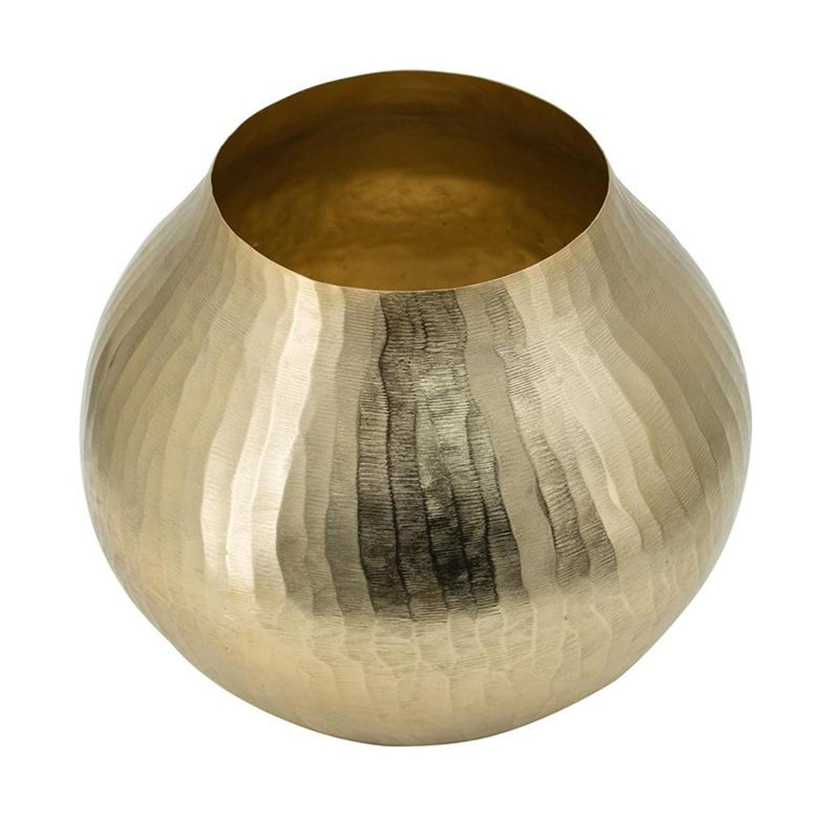 9" Gold Hammered Aluminum Round Table Vase