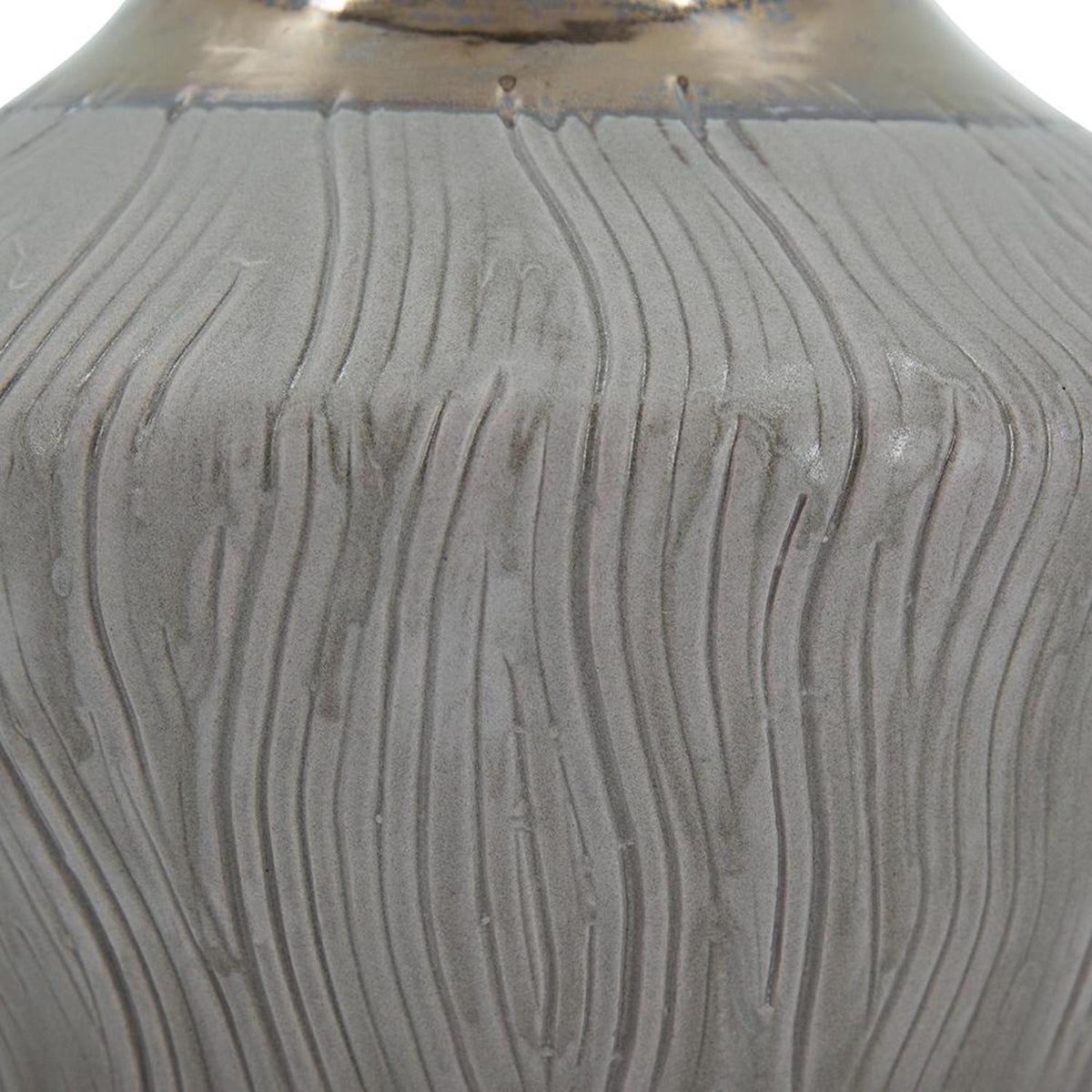 7" Bronze And Gray Ceramic Round Table Vase