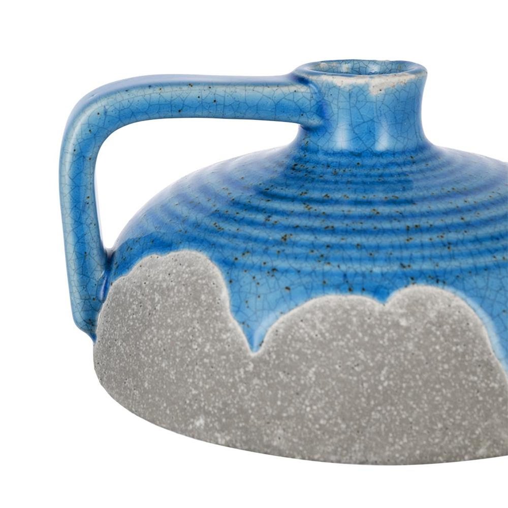 4" Blue And Gray Ceramic Bud Jug Vase