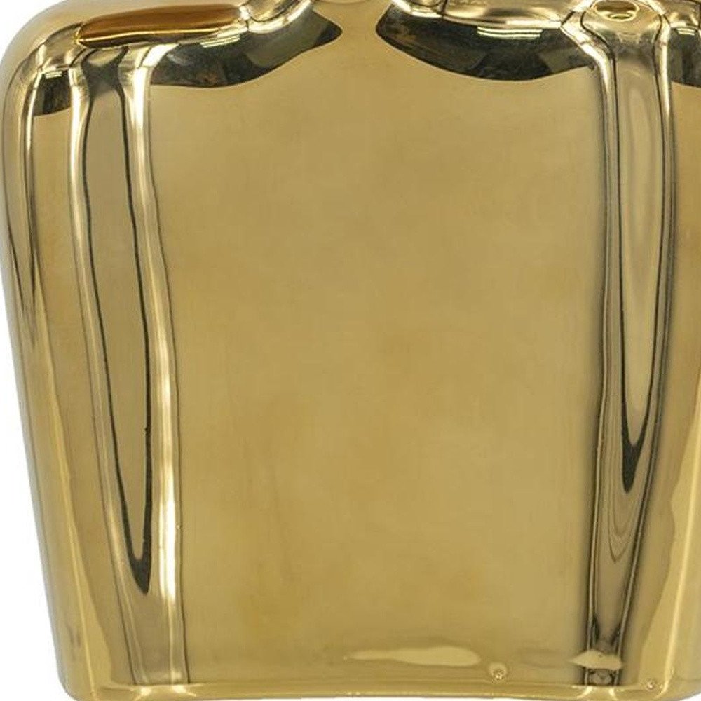 8" Gold Ceramic Modern Abstract Table Vase