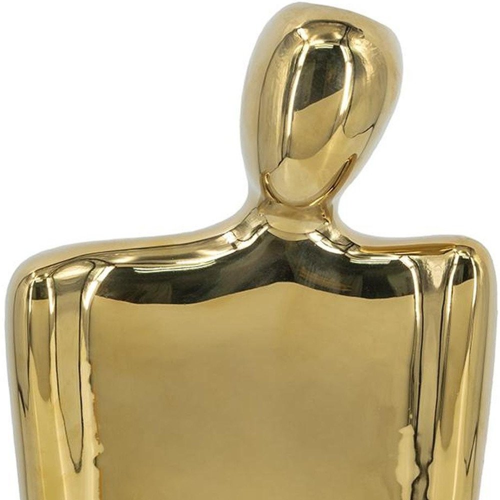 10" Gold Ceramic Modern Abstract Table Vase