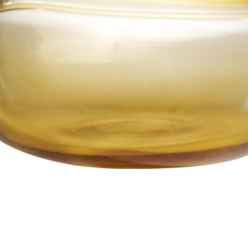 9" Clear And Brown Ombre Glass Round Table Vase