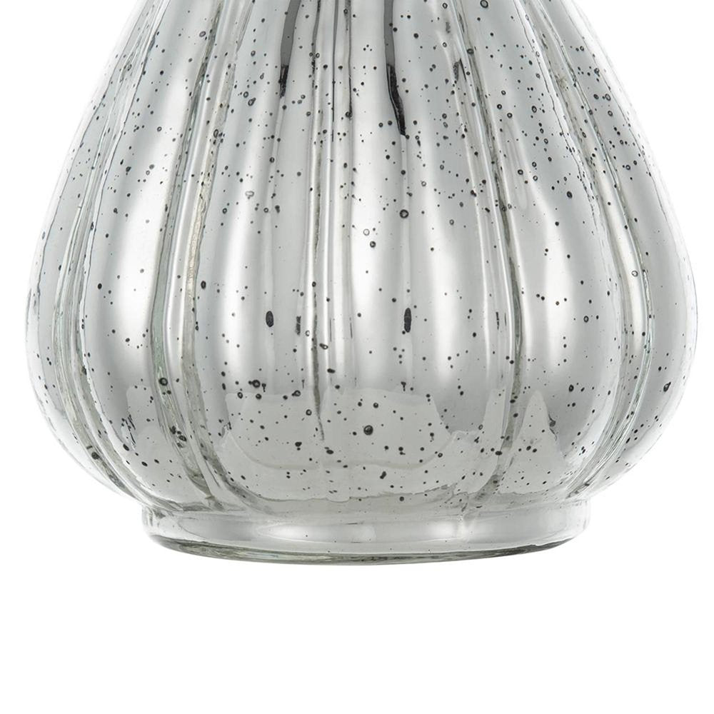 10" Antiqued Silver Glass Round Table Vase