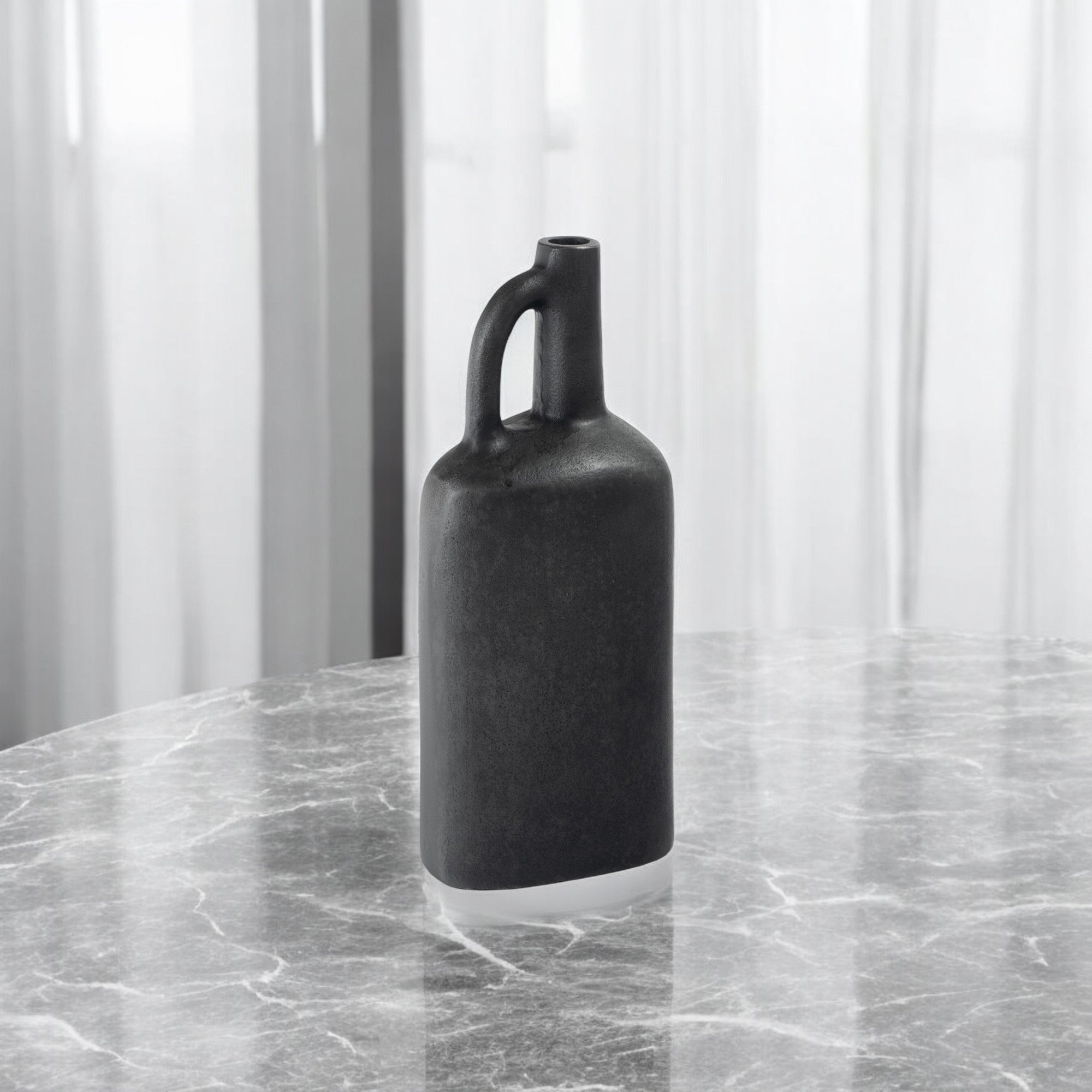 11" Gray Aluminum Jug Table Vase