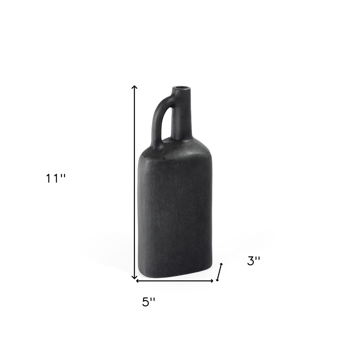 11" Gray Aluminum Jug Table Vase