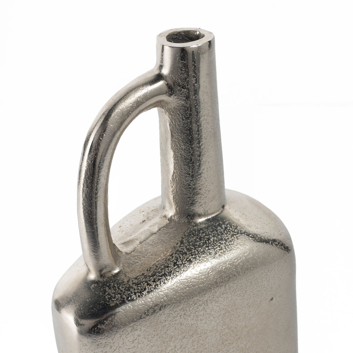14" Silver Aluminum Jug Table Vase